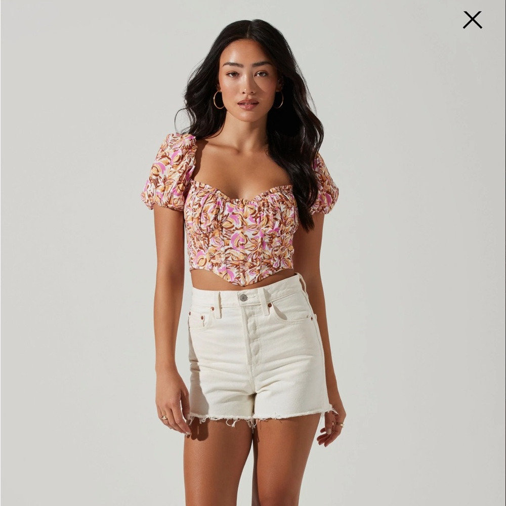 PAOLA FLORAL PUFF SLEEVE TOP